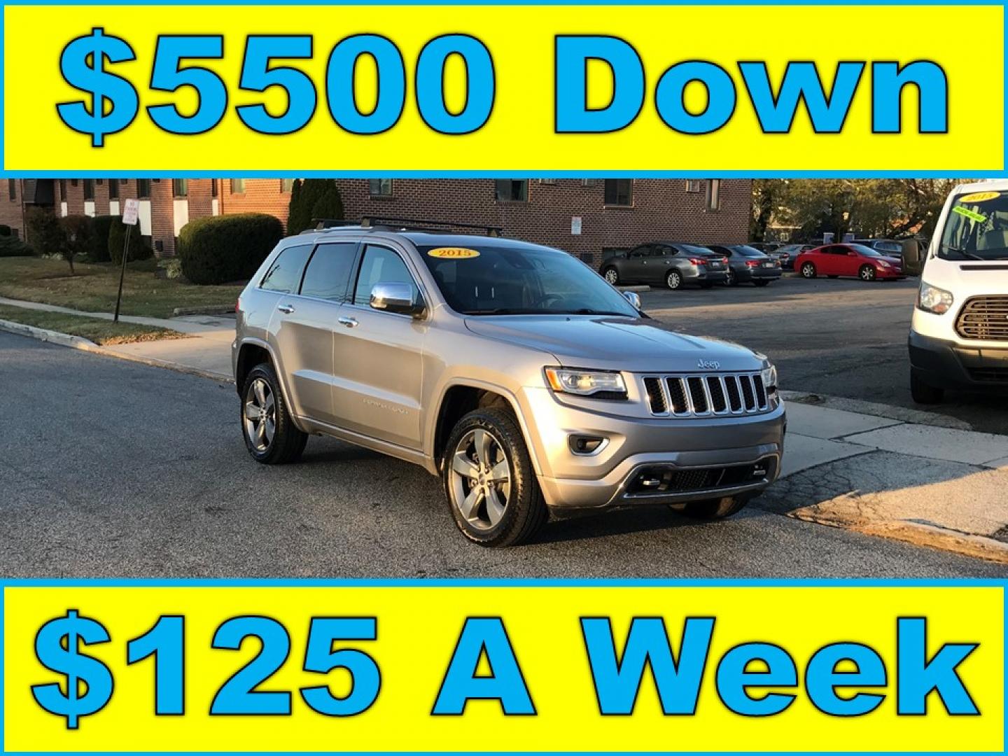 2015 Silver /Black Jeep Grand Cherokee Overland 4WD (1C4RJFCT3FC) with an 5.7L V8 OHV 16V engine, 8-Speed Automatic transmission, located at 577 Chester Pike, Prospect Park, PA, 19076, (610) 237-1015, 39.886154, -75.302338 - Photo#0