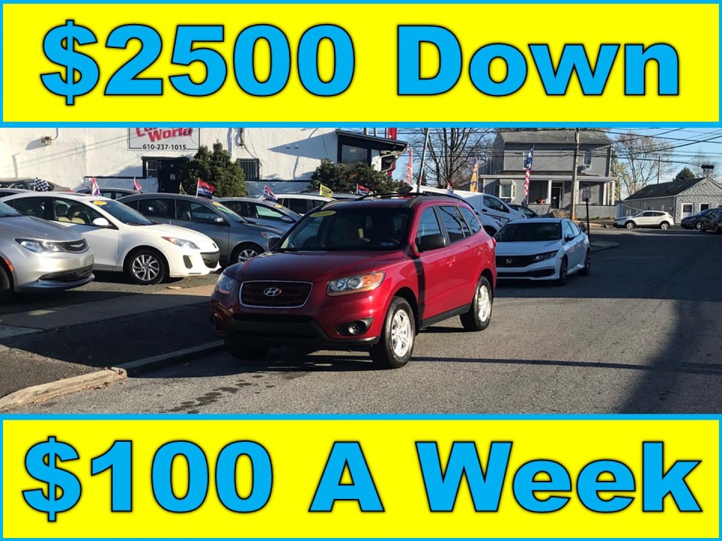 2011 Red /Tan Hyundai Santa Fe GLS 2.4 (5XYZG3AB8BG) with an 2.4L L4 DOHC 16V engine, 6-Speed Automatic transmission, located at 577 Chester Pike, Prospect Park, PA, 19076, (610) 237-1015, 39.886154, -75.302338 - 2011 Hyundai Santa Fe GL: Only 94k miles, new PA inspection, great on gas, runs LIKE NEW! This vehicle comes inspected and has been given a bumper to bumper safety check. It is very clean, reliable, and well maintained. We offer a unique pay plan that is known for being the easiest and fastest fi - Photo#0