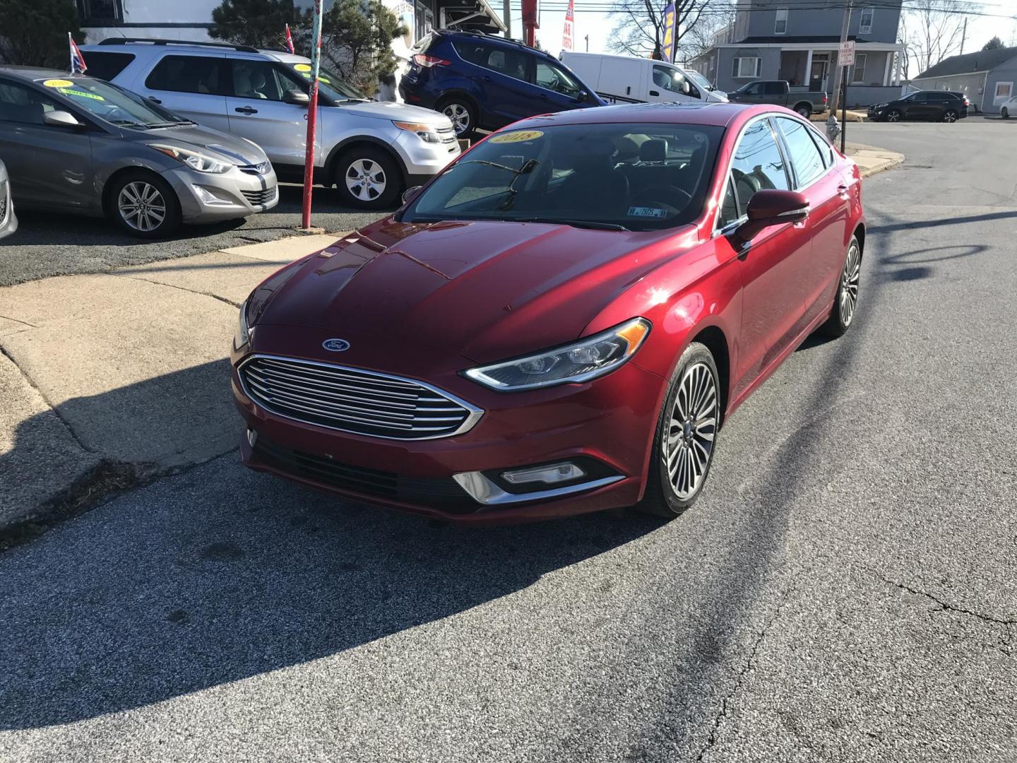 2018 Red /Black Ford Fusion Titanium AWD (3FA6P0D96JR) with an 2.0L L4 DOHC 16V engine, 6A transmission, located at 577 Chester Pike, Prospect Park, PA, 19076, (610) 237-1015, 39.886154, -75.302338 - 2018 Ford Fusion Titanium: AWD, navigation system, sunroof, backup camera, new PA inspection, great on gas, SUPER CLEAN, runs LIKE NEW! This vehicle comes inspected and has been given a bumper to bumper safety check. It is very clean, reliable, and well maintained. We offer a unique pay plan that - Photo#3