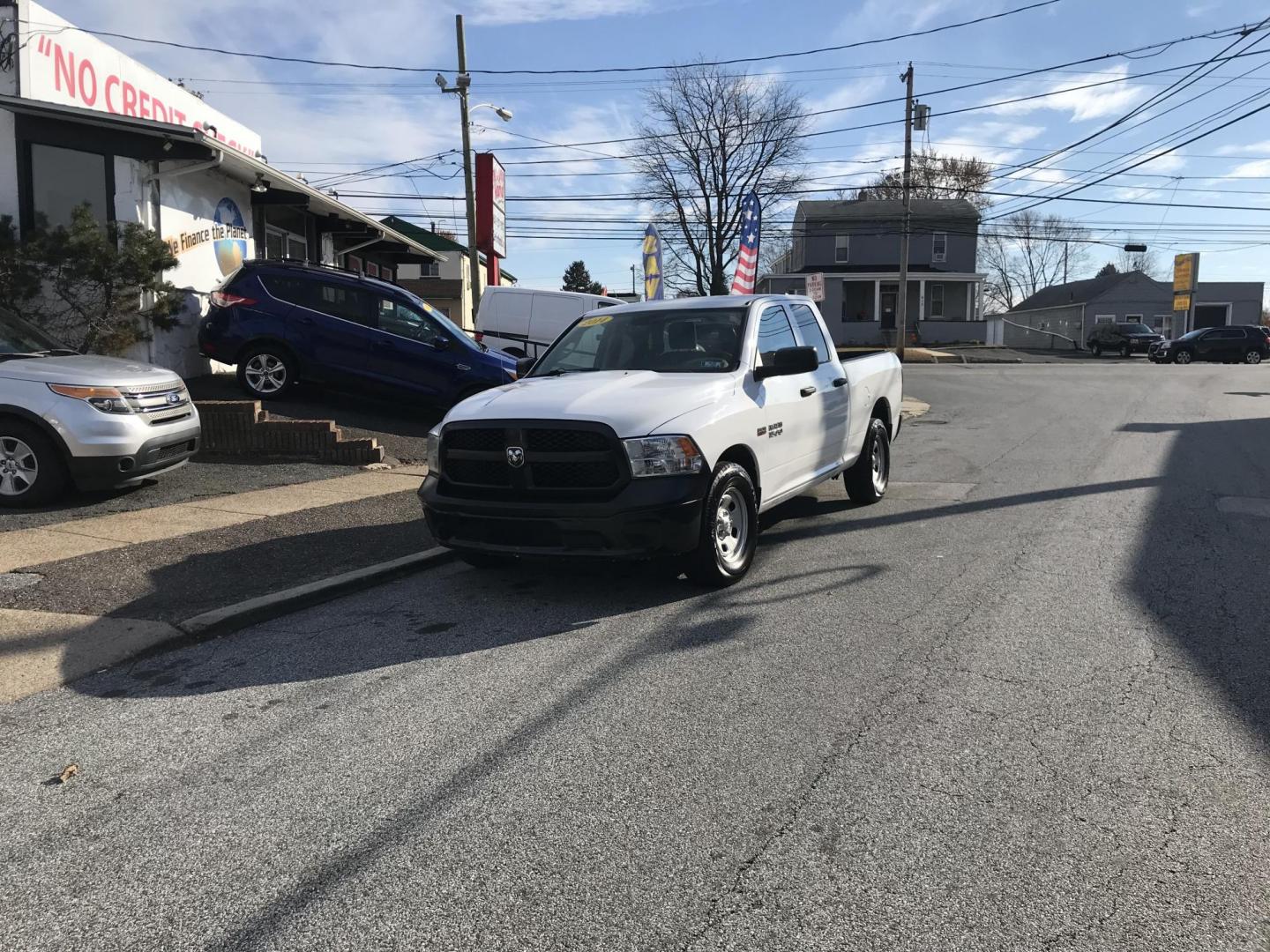 2014 White /Gray RAM 1500 Tradesman Quad Cab (1C6RR6FT3ES) with an 5.7L V8 OHV 16V engine, 6-Speed Automatic transmission, located at 577 Chester Pike, Prospect Park, PA, 19076, (610) 237-1015, 39.886154, -75.302338 - 2014 Ram 1500: Quad cab, 5.7 HEMI, trailer hitch, new PA inspection, FLEET MAINTAINED! This vehicle comes inspected and has been given a bumper to bumper safety check. It is very clean, reliable, and well maintained. We offer a unique pay plan that is known for being the easiest and fastest finan - Photo#2