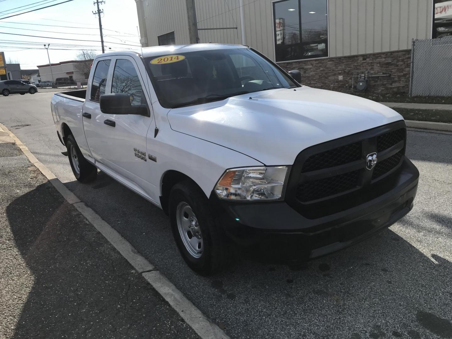 2014 White /Gray RAM 1500 Tradesman Quad Cab (1C6RR6FT3ES) with an 5.7L V8 OHV 16V engine, 6-Speed Automatic transmission, located at 577 Chester Pike, Prospect Park, PA, 19076, (610) 237-1015, 39.886154, -75.302338 - 2014 Ram 1500: Quad cab, 5.7 HEMI, trailer hitch, new PA inspection, FLEET MAINTAINED! This vehicle comes inspected and has been given a bumper to bumper safety check. It is very clean, reliable, and well maintained. We offer a unique pay plan that is known for being the easiest and fastest finan - Photo#3