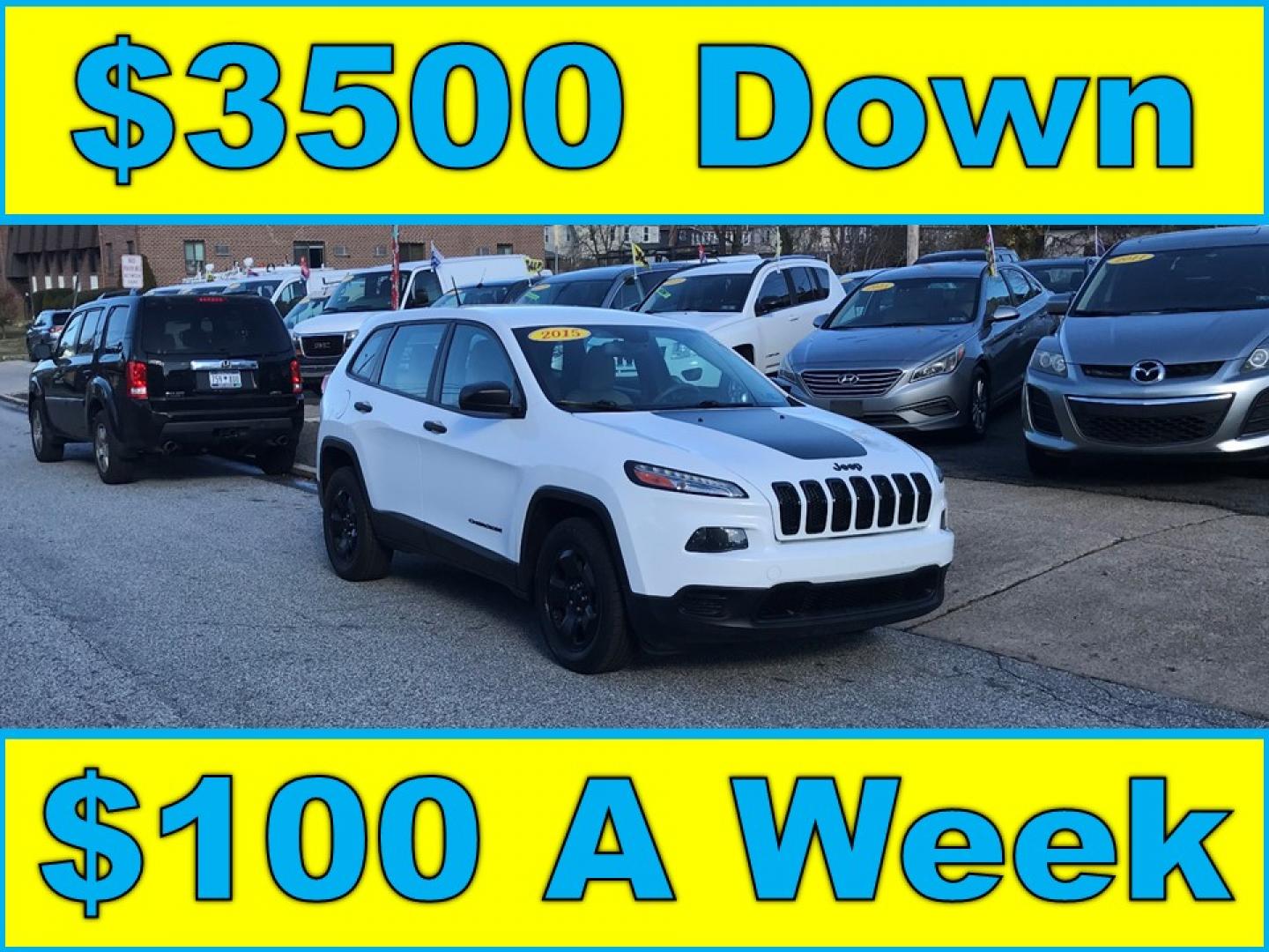 2015 White /Tan Jeep Cherokee Sport (1C4PJLAB3FW) with an 2.4L L4 DOHC 16V engine, 9-Speed Automatic transmission, located at 577 Chester Pike, Prospect Park, PA, 19076, (610) 237-1015, 39.886154, -75.302338 - 2015 Jeep Cherokee Sport: Only 122k miles, backup camera, new PA inspection, great on gas, SUPER CLEAN! This vehicle comes inspected and has been given a bumper to bumper safety check. It is very clean, reliable, and well maintained. We offer a unique pay plan that is known for being the easiest - Photo#0