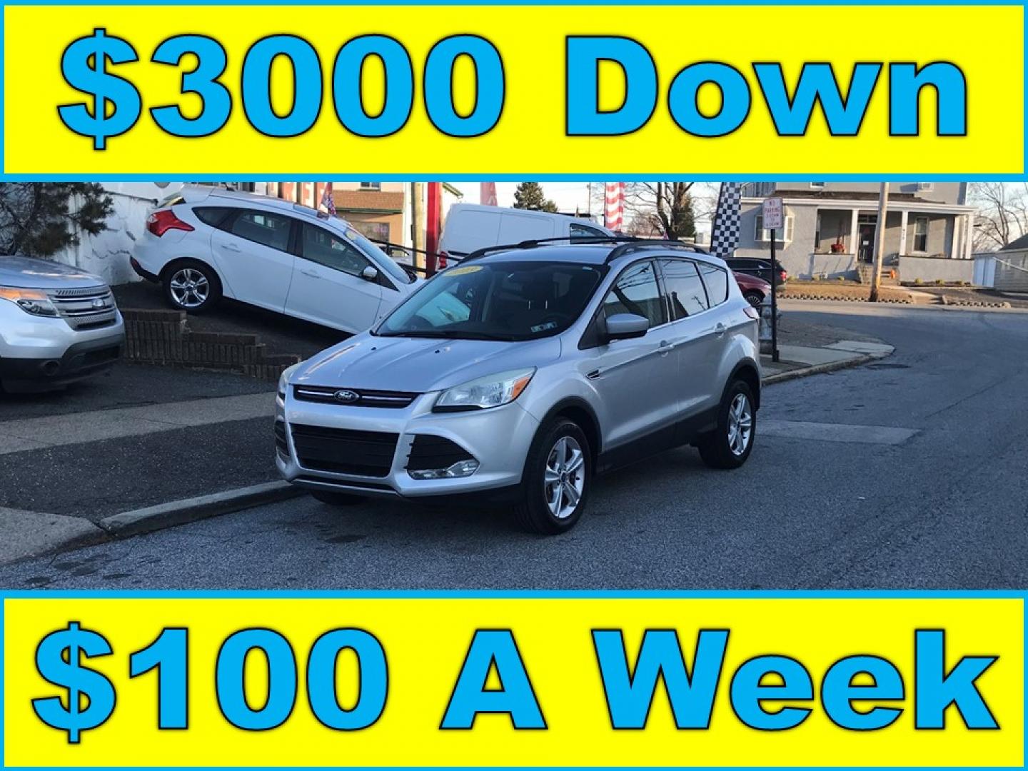 2013 Silver /Gray Ford Escape SE (1FMCU0GX9DU) with an 1.6L L4 DOHC 16V engine, 6-Speed Automatic transmission, located at 577 Chester Pike, Prospect Park, PA, 19076, (610) 237-1015, 39.886154, -75.302338 - Photo#0