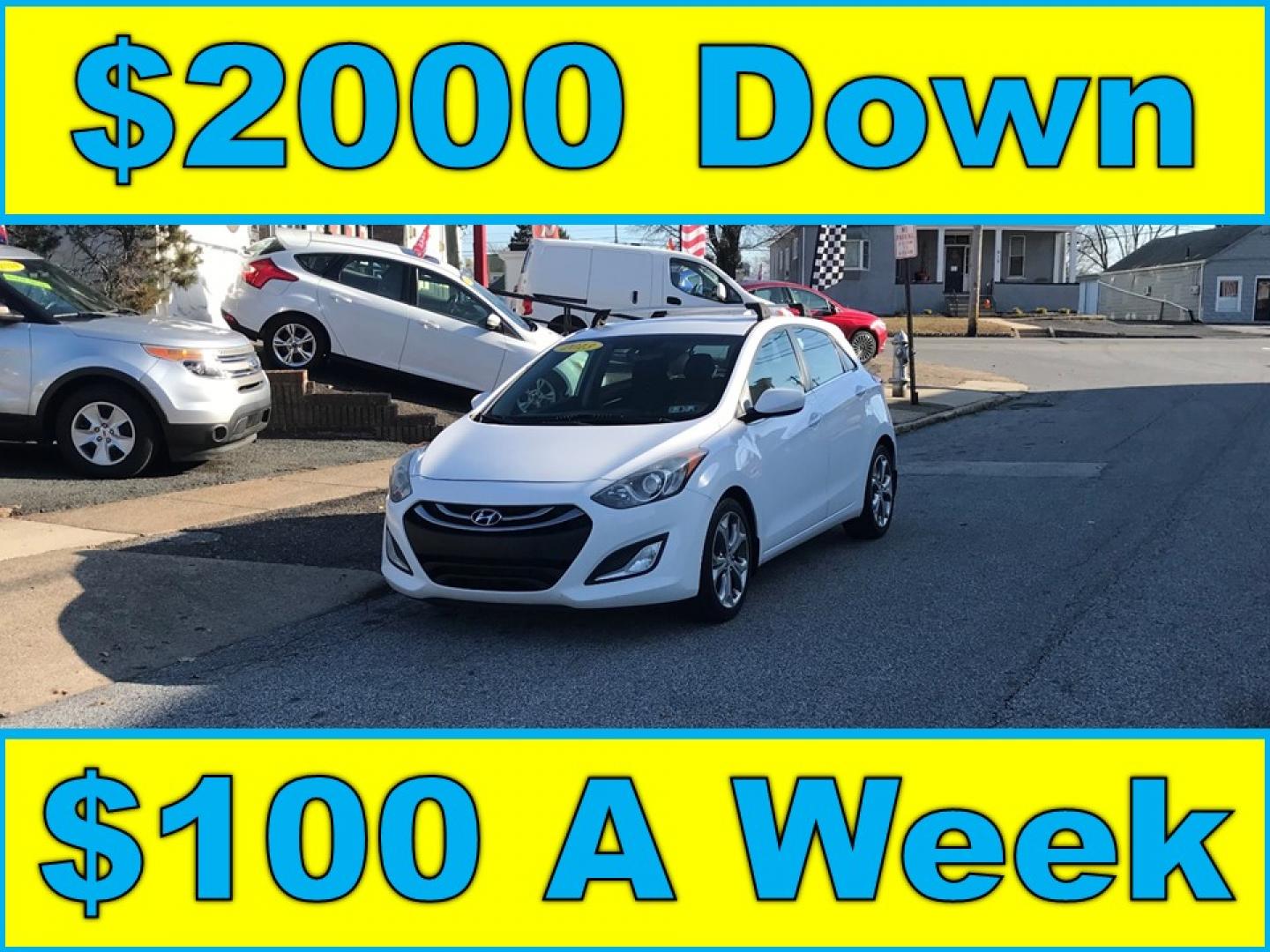 2013 White /Black Hyundai Elantra GT A/T (KMHD35LE3DU) with an 1.8L L4 16V DOHC engine, 6-Speed Automatic transmission, located at 577 Chester Pike, Prospect Park, PA, 19076, (610) 237-1015, 39.886154, -75.302338 - Photo#0