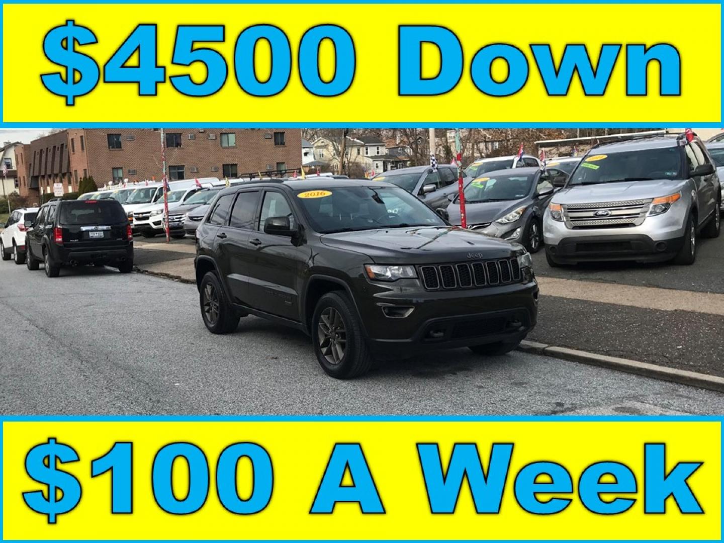 2016 Green /Black Jeep Grand Cherokee Laredo 4WD (1C4RJFAG0GC) with an 3.6L V6 DOHC 24V engine, 8A transmission, located at 577 Chester Pike, Prospect Park, PA, 19076, (610) 237-1015, 39.886154, -75.302338 - Photo#0