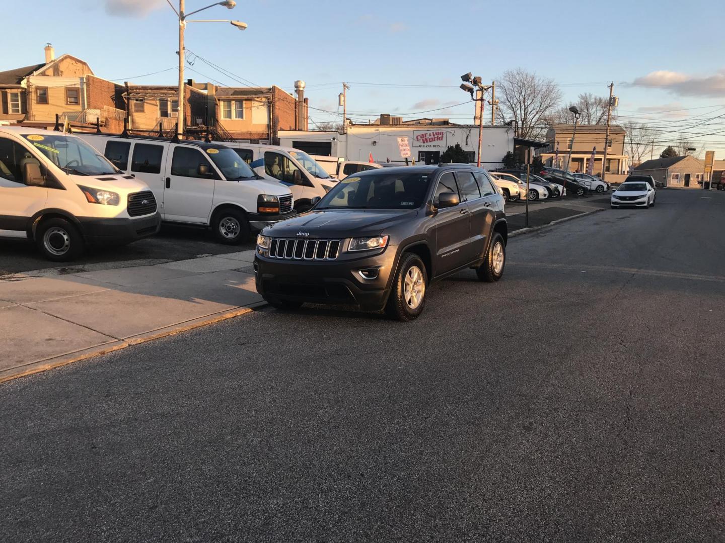 2014 Charcoal /Black Jeep Grand Cherokee Laredo 4WD (1C4RJFAG2EC) with an 3.6L V6 DOHC 24V engine, 5-Speed Automatic transmission, located at 577 Chester Pike, Prospect Park, PA, 19076, (610) 237-1015, 39.886154, -75.302338 - 2014 Jeep Grand Cherokee Laredo: 4x4, sunroof, new PA inspection, SUPER CLEAN, runs LIKE NEW! This vehicle comes inspected and has been given a bumper to bumper safety check. It is very clean, reliable, and well maintained. We offer a unique pay plan that is known for being the easiest and fastes - Photo#1