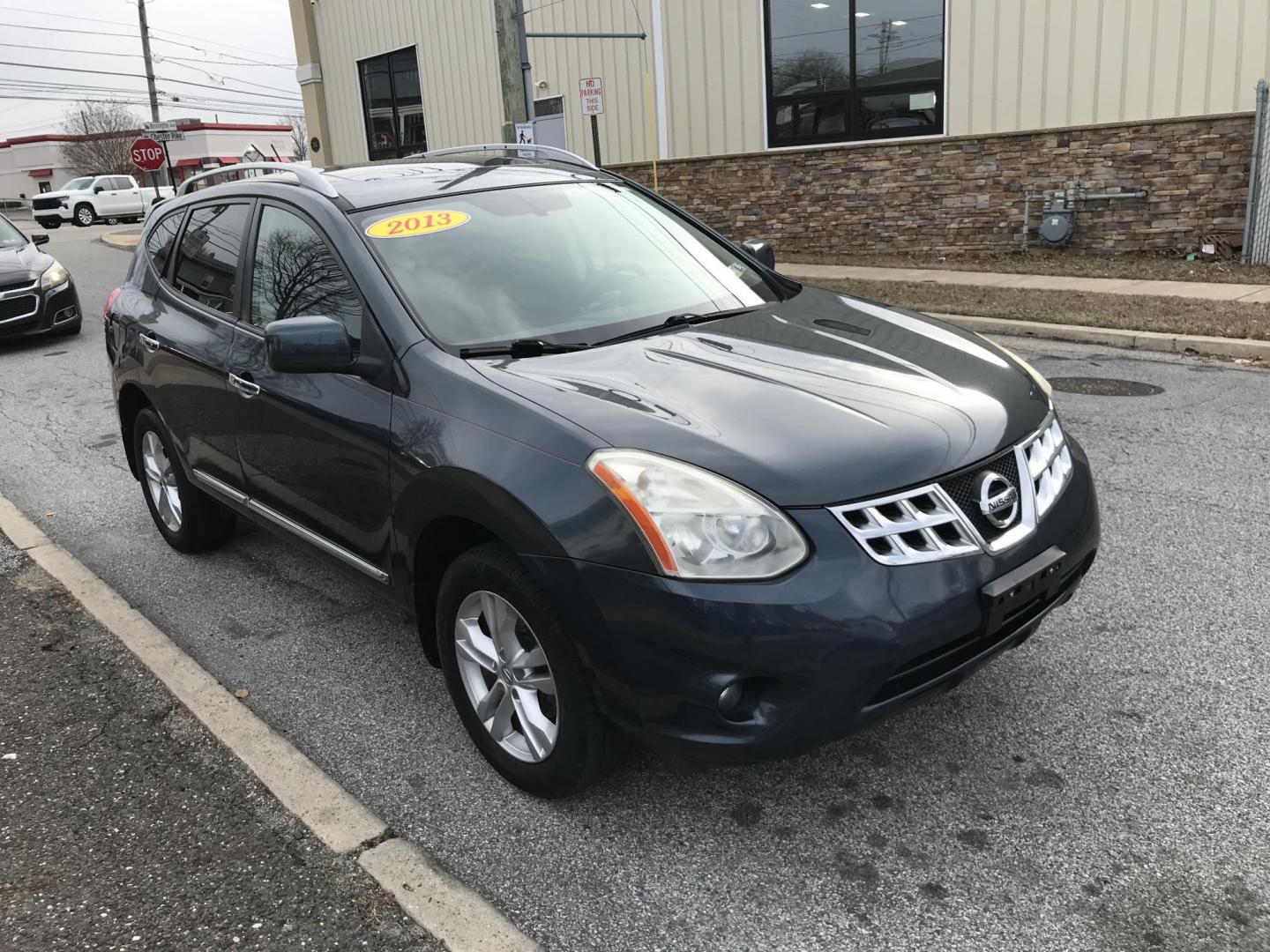 2013 Blue /Black Nissan Rogue S AWD (JN8AS5MV6DW) with an 2.5L L4 DOHC 16V engine, Continuously Variable Transmission transmission, located at 577 Chester Pike, Prospect Park, PA, 19076, (610) 237-1015, 39.886154, -75.302338 - Photo#3