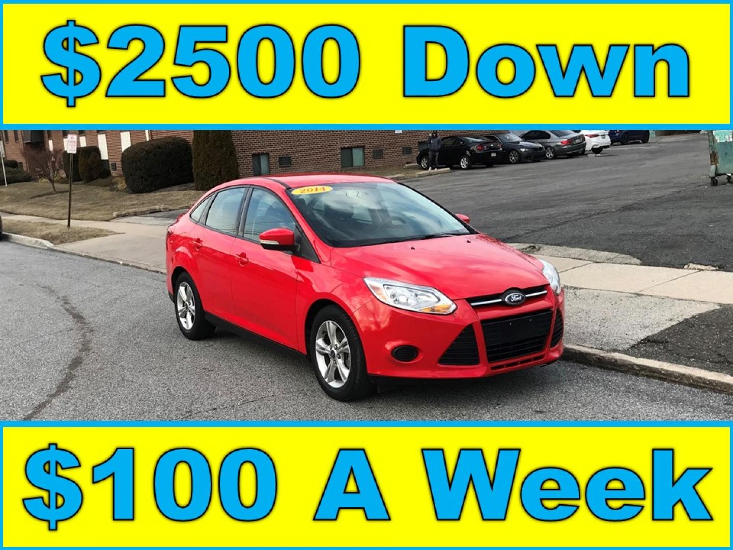 2014 Red /Black Ford Focus SE Sedan (1FADP3F21EL) with an 2.0L L4 DOHC 16V engine, Automatic transmission, located at 577 Chester Pike, Prospect Park, PA, 19076, (610) 237-1015, 39.886154, -75.302338 - 2014 Ford Focus: Only 80k miles, great on gas, new PA inspection, SUPER CLEAN, runs LIKE NEW! This vehicle comes inspected and has been given a bumper to bumper safety check. It is very clean, reliable, and well maintained. We offer a unique pay plan that is known for being the easiest and fastes - Photo#0